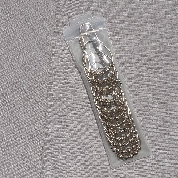 Gray Shower Curtain 71 x 72 with Silver Hooks Linen Look Minimalist Farmhouse - Picture 7 of 11